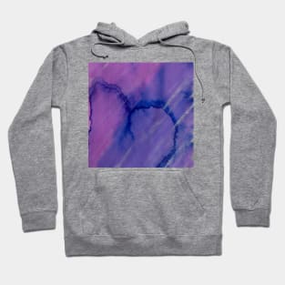 Pink purple watercolor heart shape art Hoodie